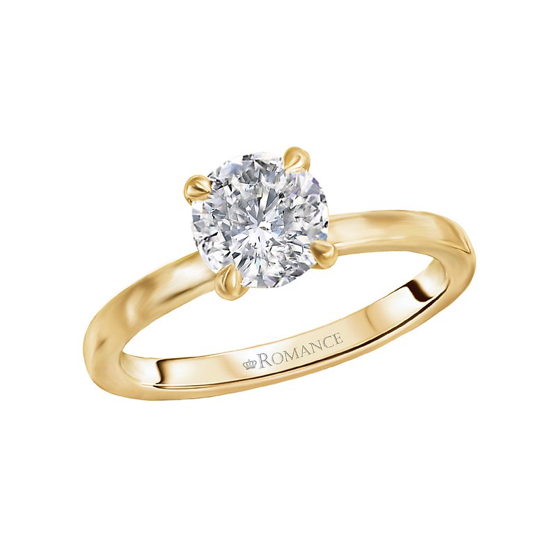 Orbelle Yellow Gold Solitaire Semi-Mount Engagement Ring with Lab Grown Diamond
