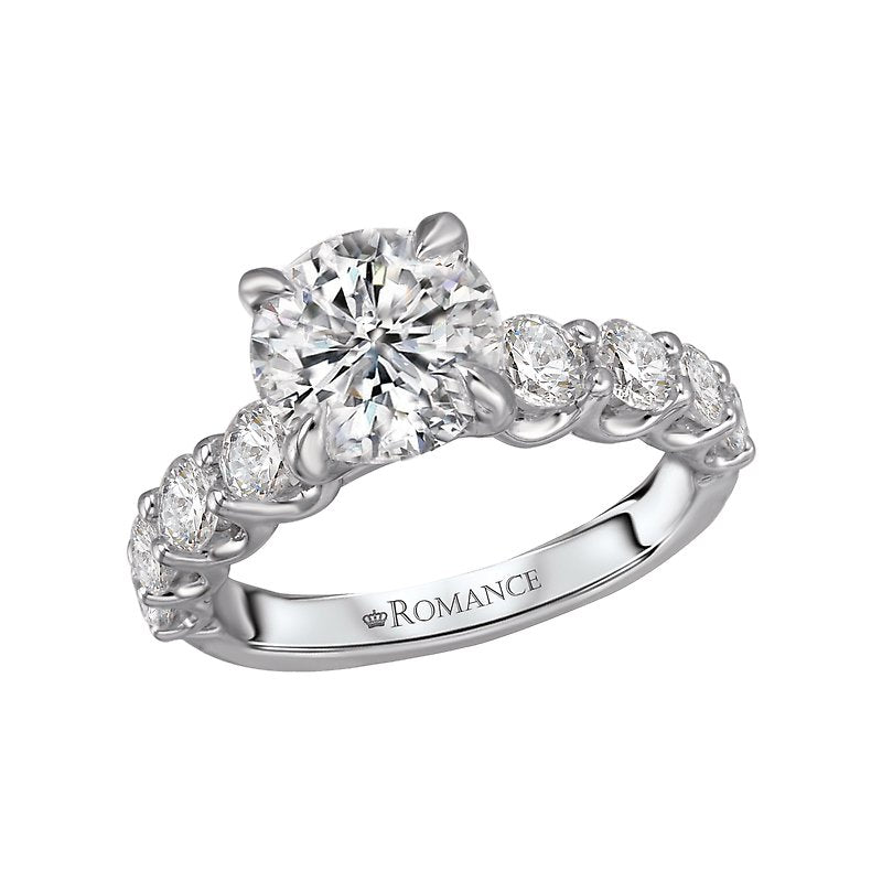 Orbelle 14K White Gold Diamond Engagement Ring Semi-Mount, 1CTW Round Cut, Fits 8.2mm Center Stone