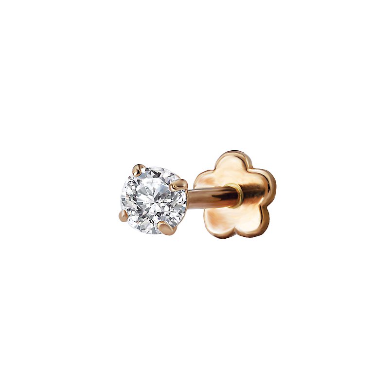 Luxora 14K Yellow Gold Cartilage Earring with 3mm Round Cubic Zirconia Stone