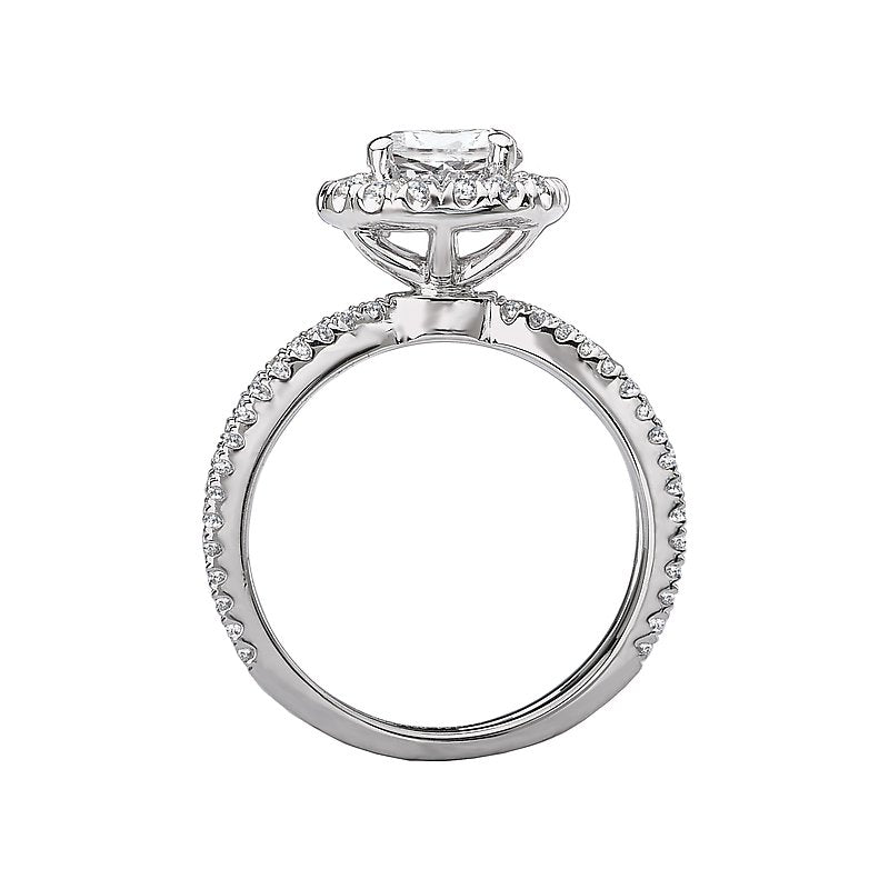 Orbelle Halo Diamond Engagement Semi-Mount Ring in 18K White Gold