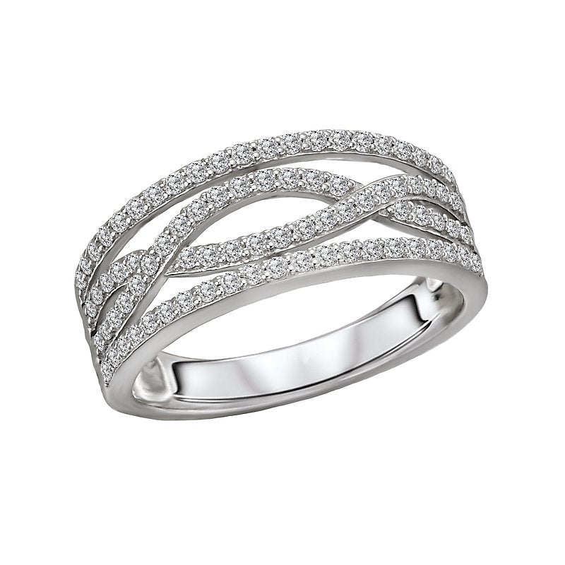 Luxora Ladies Fashion Diamond Ring - Classic 14K White Gold Round Cut