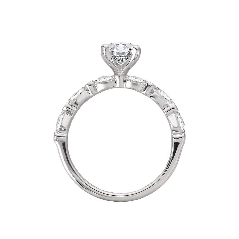 Orbelle Three Row Marquise Diamond Semi-Mount Engagement Ring in 14K White Gold