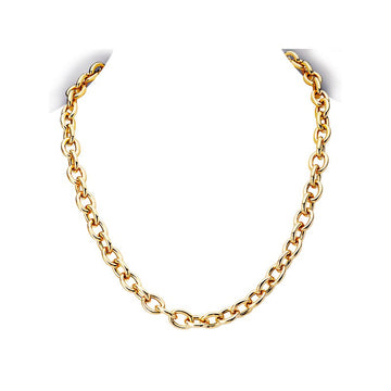 Luxora 14K Yellow Gold Cable Link Necklace - Italian Fashion Jewelry