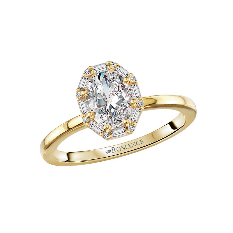 Orbelle 14K Yellow Gold Halo Diamond Semi-Mount Engagement Ring