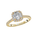 Orbelle 14K Yellow Gold Halo Diamond Engagement Ring Semi-Mount