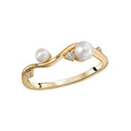 Luxora Classic 14K Yellow Gold Pearl and Diamond Ring