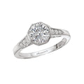 Vintage 14K White Gold Diamond Engagement Ring Semi-Mount