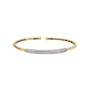 Luxora Two-Toned Diamond Cuff Bracelet in 14kt Yellow and White Gold