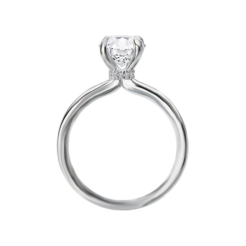 Orbelle 14K White Gold Solitaire Semi-Mount Engagement Ring with 8.2mm Round Diamond Setting
