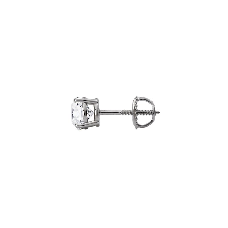 Luxora 14K White Gold Round Diamond Stud Earrings