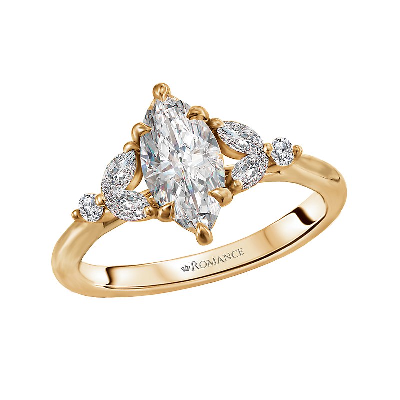 Bandora 14K Yellow Gold Marquise Lab Grown Diamond Semi-Mount Engagement Ring