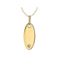 Luxora 14K Yellow Gold Oval Diamond Pendant