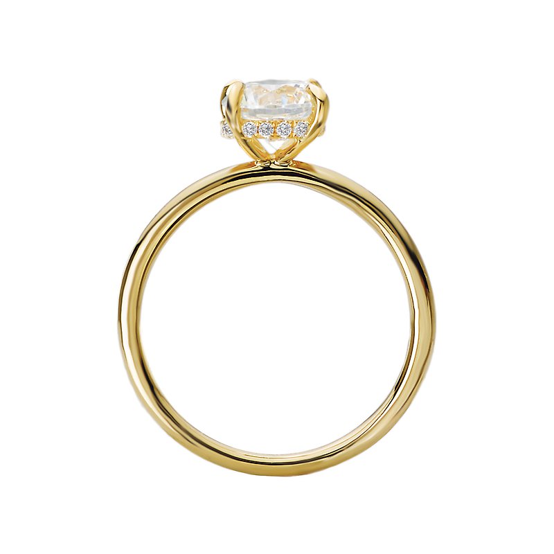 Orbelle 14K Yellow Gold Hidden Halo Diamond Engagement Ring