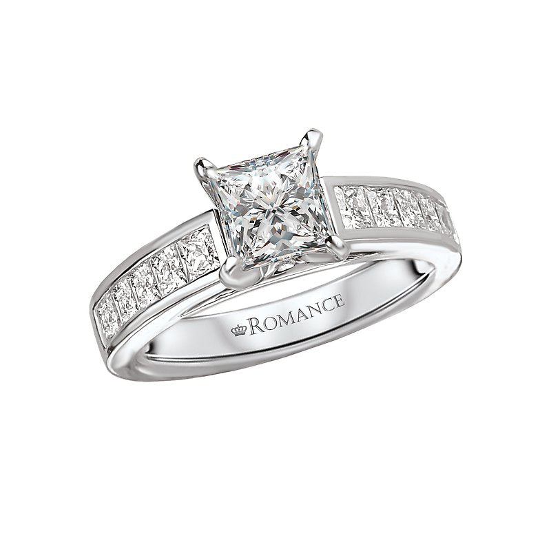 Orbelle 14K White Gold Princess-Cut Diamond Semi-Mount Ring