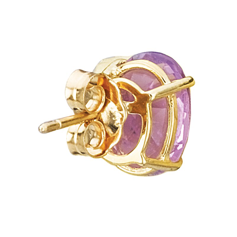 Aurenza Classics 14K Yellow Gold Oval Amethyst Gemstone Earrings