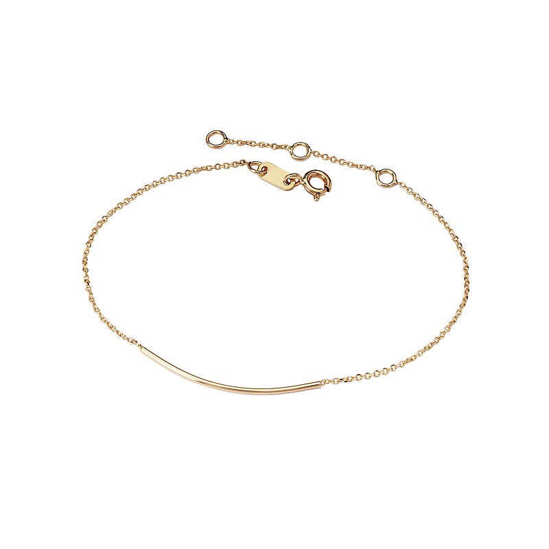 Luxora Italian 14kt Gold Bar Chain Bracelet | Adjustable 6.5-7.5 inches