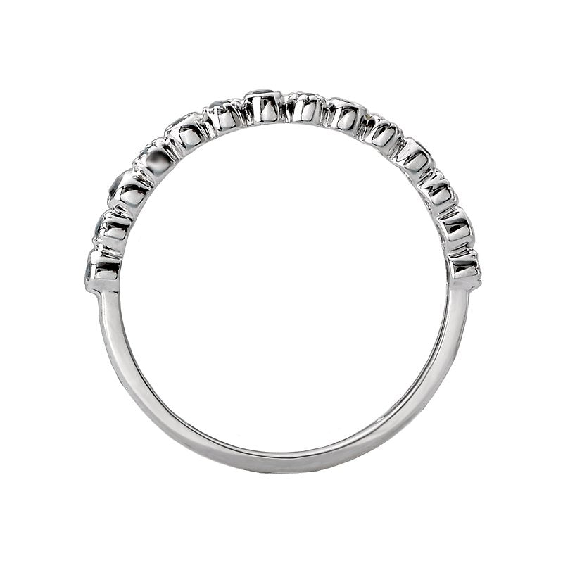 Luxora 14K White Gold Scalloped Fashion Diamond Ring