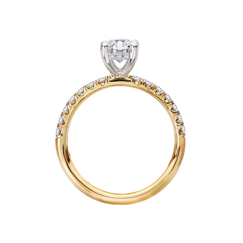 Orbelle Hidden Halo 14K Yellow Gold Semi-Mount Oval Diamond Engagement Ring