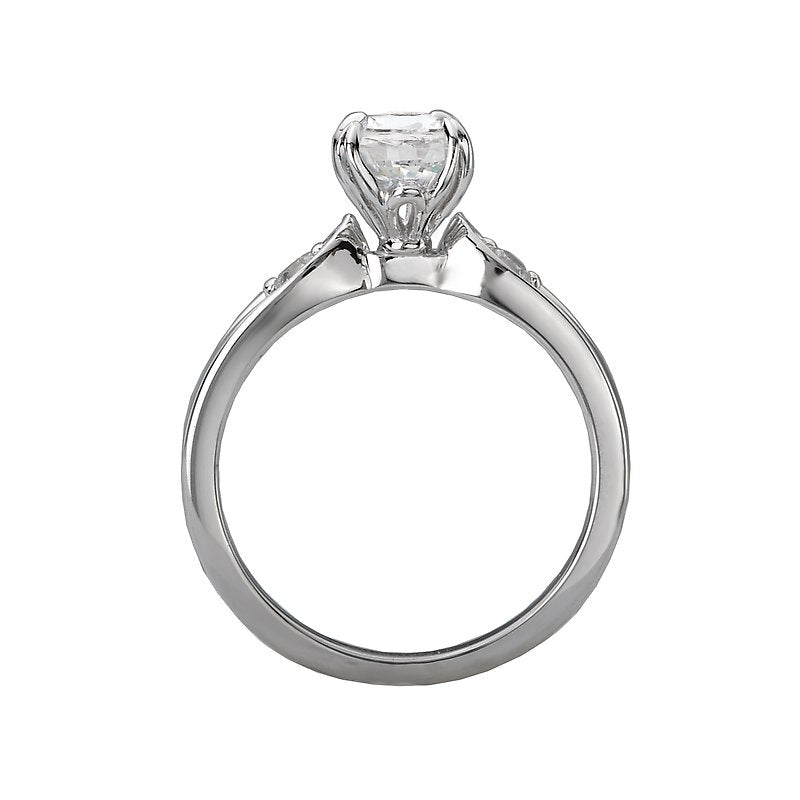 Glemera Bandora 14K White Gold Oval Diamond Semi-Mount Engagement Ring