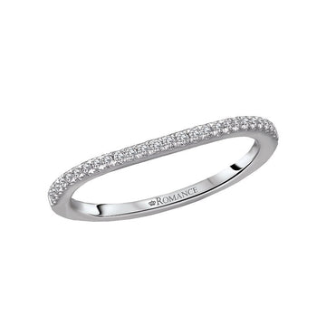 Curved 14K White Gold Diamond Wedding Band - Orbelle Matching Bands