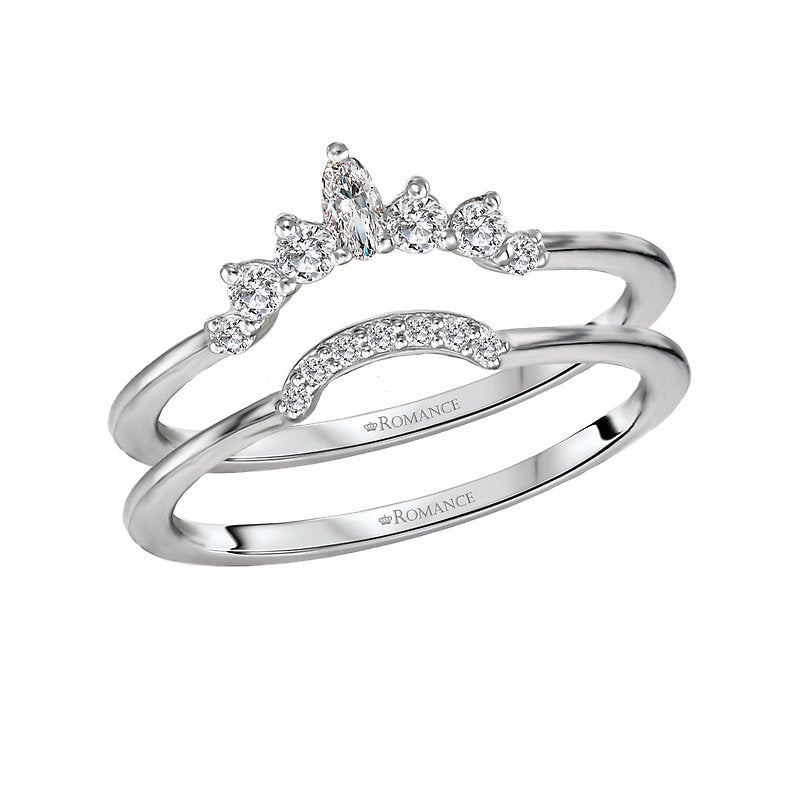 Orbelle Nesting Wedding Band with Marquise and Round Diamonds in 14K White Gold