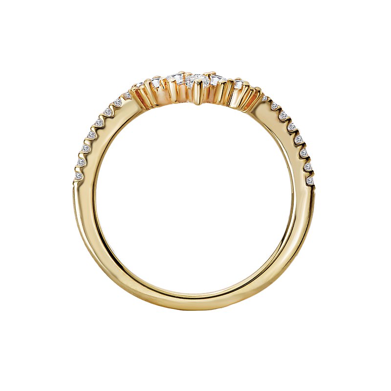 Orbelle 14kt Yellow Gold Diamond Wedding Band - Curved Nesting Style