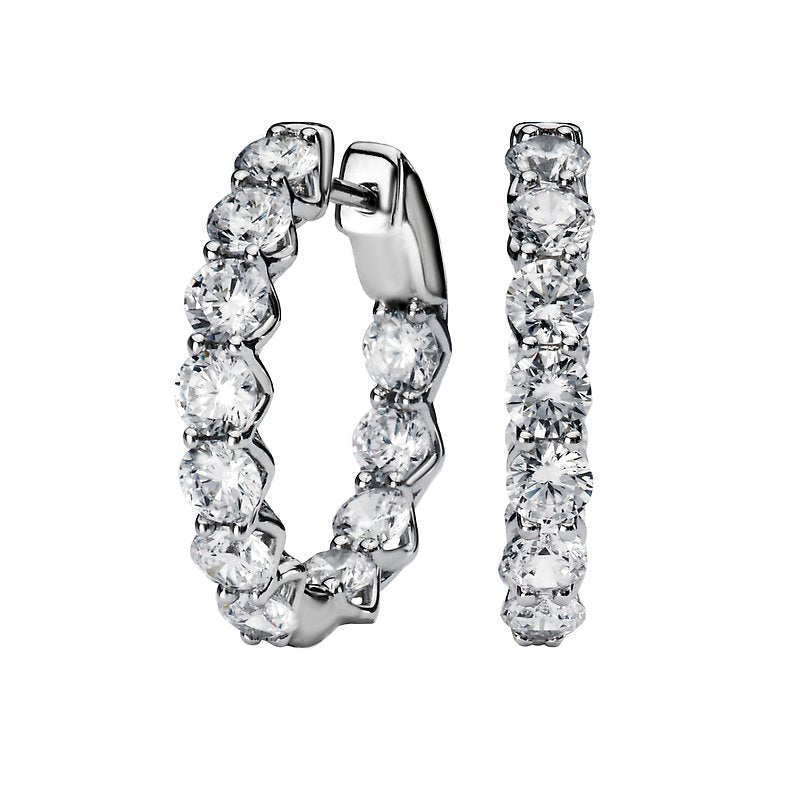 Luxora 14K Yellow Gold Diamond Hoop Earrings (3.0 Carat Total Weight)
