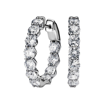 Luxora 14K Yellow Gold Diamond Hoop Earrings (3.0 Carat Total Weight)