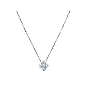 Luxora Clover Shaped Diamond Necklace in 14K White Gold