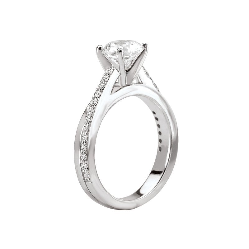 Orbelle 14K White Gold Diamond Semi-Mount Ring - Bandora Style