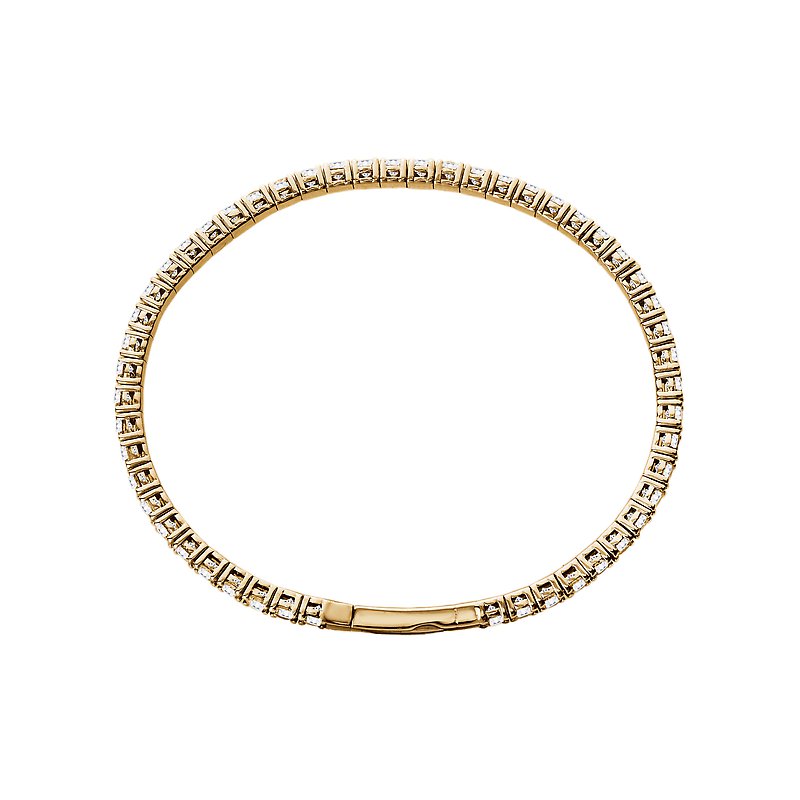 Luxora Ladies Fashion Diamond Flexible Bangle Bracelet | 14K Yellow Gold