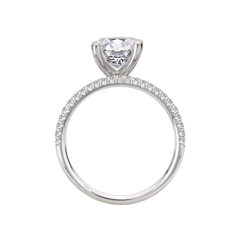 Orbelle 14K White Gold Split Row Oval Diamond Semi-Mount Engagement Ring