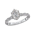 Orbelle Halo Semi-Mount Diamond Ring | 14K White Gold Oval Engagement Ring