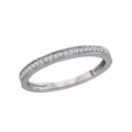 Luxora Ladies Diamond Band - 14K White Gold Stackable Ring with Round Faceted Diamonds