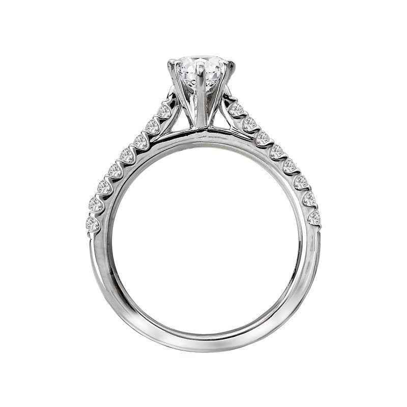 Bandora 14K White Gold Diamond Pear Semi-Mount Engagement Ring