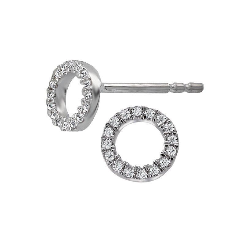 Luxora Ladies Fashion Diamond Halo Earrings in 14K White Gold
