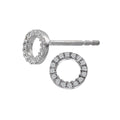 Luxora Ladies Fashion Diamond Halo Earrings in 14K White Gold