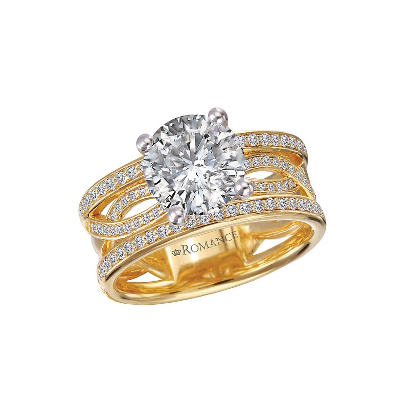 Orbelle Infinity Band 14K Yellow Gold Diamond Engagement Ring