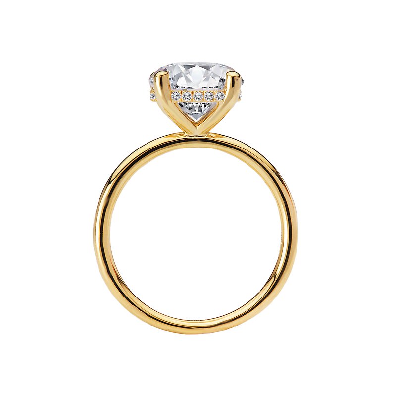 Orbelle 14K Yellow Gold Hidden Halo Diamond Semi-Mount Engagement Ring