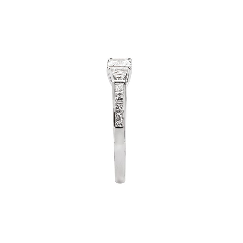 Orbelle Green LGD 14K White Gold Princess-Cut Semi-Mount Diamond Ring