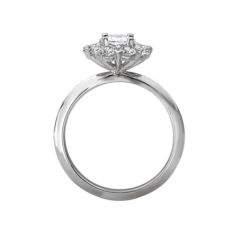 Orbelle Halo Semi-Mount Diamond Ring in 14K White Gold with Oval Lab Grown Diamond