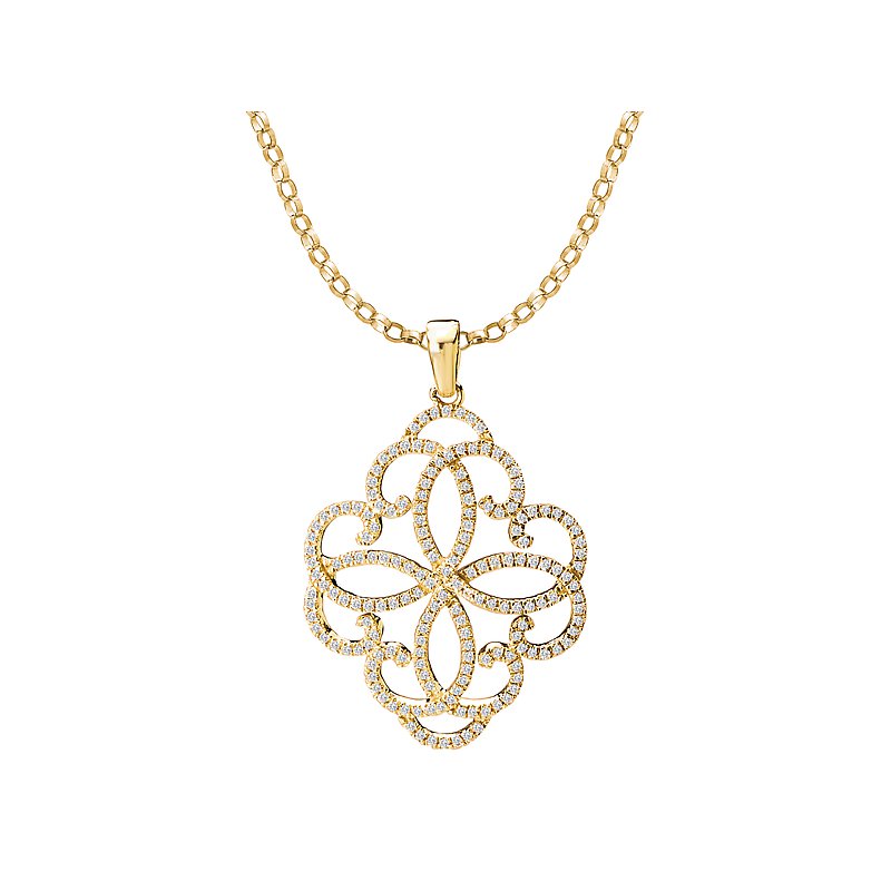 Luxora 14K Yellow Gold Diamond Swirl Pendant