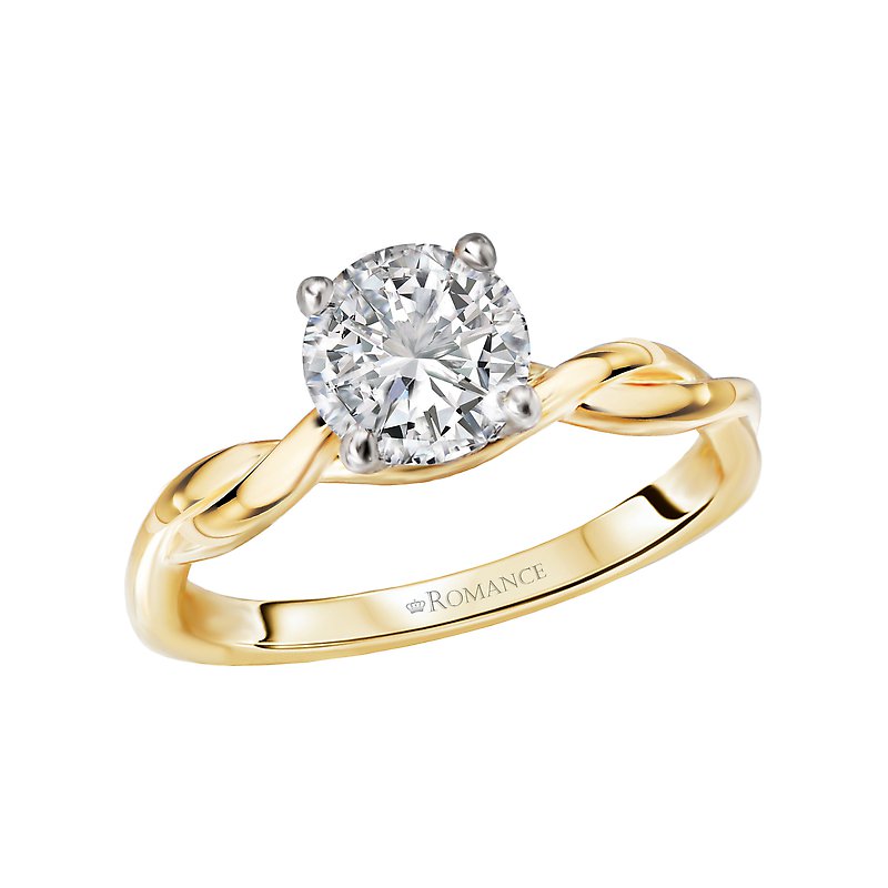 Orbelle Halo Diamond Engagement Ring - 14K Yellow Gold Solitaire