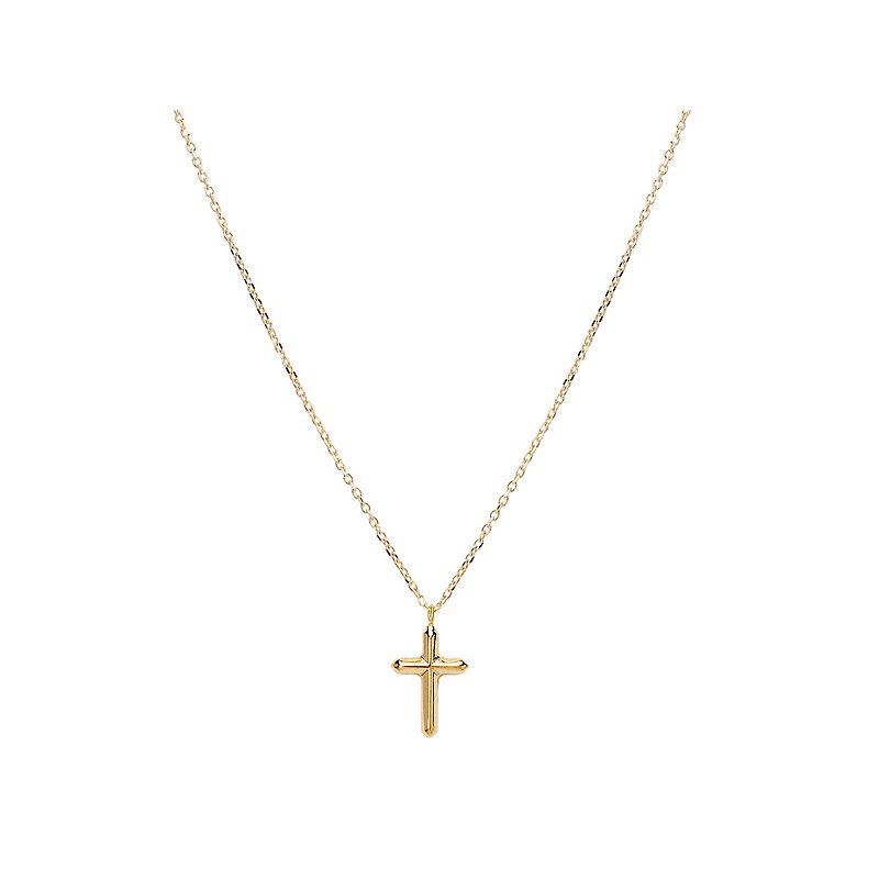 Luxora Italian 14kt Gold Mini Cross Necklace - Adjustable Lariat Style