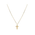 Luxora Italian 14kt Gold Mini Cross Necklace - Adjustable Lariat Style