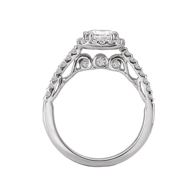 Orbelle Halo Diamond Ring Semi-Mount in 18K White Gold