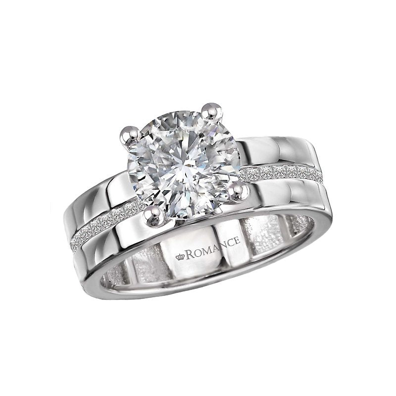 Orbelle Platinum Princess Cut Diamond Semi-Mount Engagement Ring