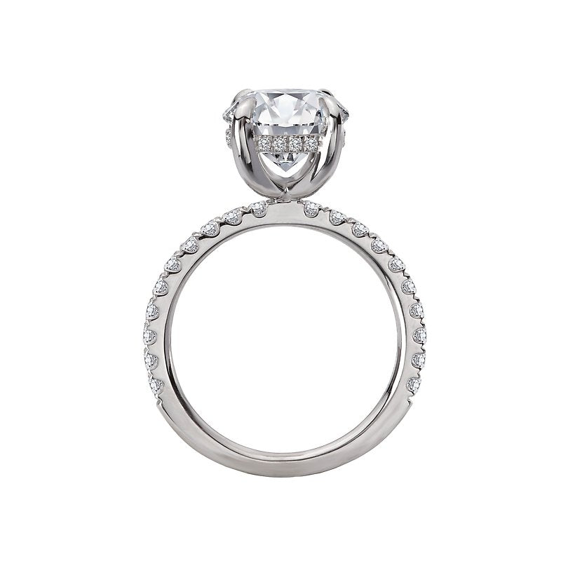Orbelle Diamond Semi-Mount Engagement Ring | 14K White Gold Hidden Halo Ring