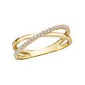 Luxora Classic 14K Yellow Gold Diamond Criss Cross Fashion Ring