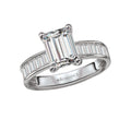 Orbelle Diamond Engagement Ring - 14K White Gold Baguette Channel Set Band
